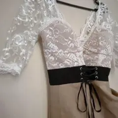 レース長袖ナイトドレス JEWELS ベージュ