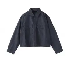 新品 無印良品 カポック混　ライトデニム　長袖シャツ ダークネイビー