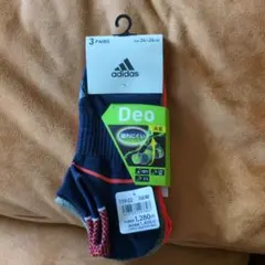 新品未使用)adidas消臭機能付ソックス3足！24~26cm！定価1408円
