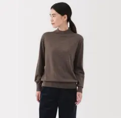 新品タグ付き　洗えるウールハイゲージ　ハイネックセーター　モカブラウン　M