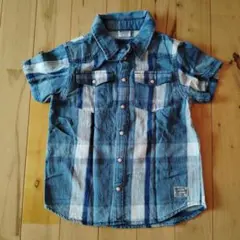 １回3時間程の着用☆BREEZE半袖デニム風シャツ☆130cm男児