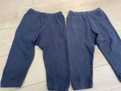 【UNIQLO】2枚セット リブ素材 ネイビーパンツ