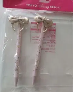 新品 未使用 ディズニーランド リボン カチューシャ ボールペン 2本セット
