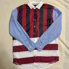 トミーヒルフィガー　ストライプ　シャツ　長袖　Sサイズ　メンズ　女性可