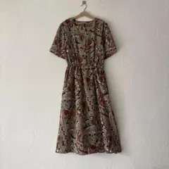 vintage昭和レトロ古着used年代クラシカルロングワンピースのサムネイル