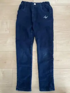 【25様専用】アルジー　150㎝ フル丈　ロゴ刺繍　デニム風パンツ