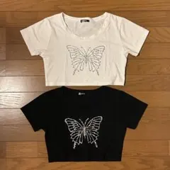 クロップドTシャツ 2色セット M