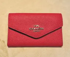 COACH レッド 折りたたみキーケース