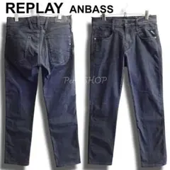リプレイ　ANBASS　W76cm　スリムテーパードデニム　ストレッチ　ブラックのサムネイル