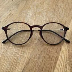 べっ甲風ラウンドフレームメガネ