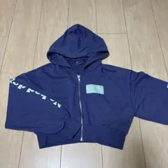 ANAP GIRLクロップドパーカー ネイビー S