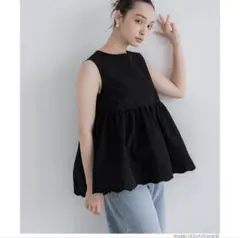 【新品】coca 裾スカラップノースリーブブラウス レディース