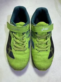 asics キッズスニーカー 21.5cm グリーン/ブラック