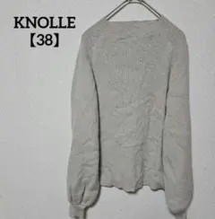 KNOLLE【38】 レーヨン混 リブニットセーター ボートネック グレージュ