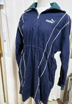 PUMA ネイビー ジップアップミニワンピース