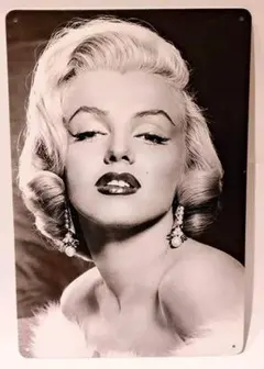 マリリン・モンロー　顔　女優　ブリキ看板　サインボード　鉄板　メタルプレート