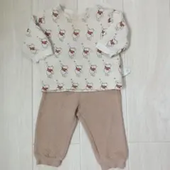 ♡ユニクロパジャマ♡くまのプーさん　ベビー　キルト生地　淡色　80