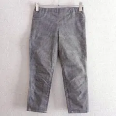 美品 s0734【ユニクロ】ギンガムチェックストレッチクロップドパンツ