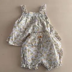 《美品》花柄 セットアップ 80