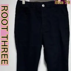 ROOT THREE ブラックデニム風イージーパンツ ブラック ノータック 79のサムネイル
