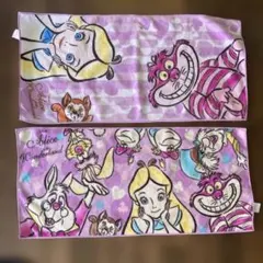 ディズニー　アリス　フェイスタオル　２枚セット