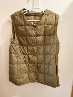 taion カーキ キルティングダウンベスト