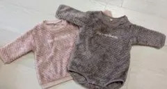 フリースロンパース 2色セットモコモコ