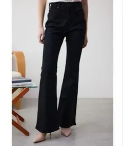 Azul by moussy ブラックブーツカットデニム ハイウエスト