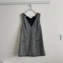 最終値下げ＊ノースリーブ ツイード ワンピース グレー