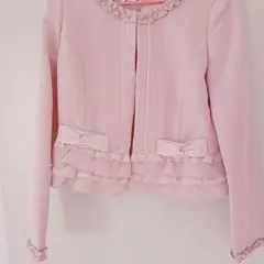 量産姫系♡ピンクリボンフリルお姫ジャケット〜L