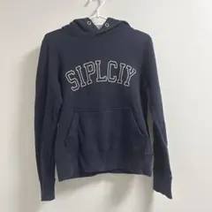 URBAN RESEARCH カレッジロゴプリント スウェットパーカー　ネイビーのサムネイル