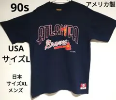 90s USA製 NUTMEG MLB アトランタブレーブス Tシャツ Lのサムネイル