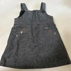 familiar ジャンバースカート グレー刺繍