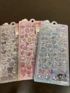 しろくろ　ももいろ　みずいろ　ボンボンドロップシール