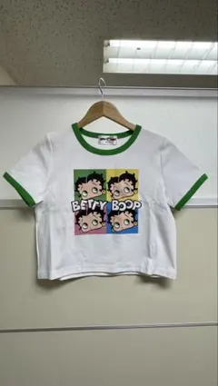 貴重 BETTY BOOP クロップドTシャツ ホワイト/グリーンのサムネイル