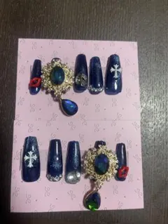 装飾付きネイルチップ 10個セット