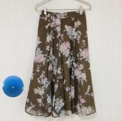 Debut de Fiore ロングスカート　花柄　茶色