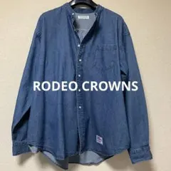 ロデオクラウンズ デニムシャツ バンドカラー ゆるだぼ