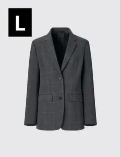 ユニクロ　テーラードジャケット　グレンチェック　Lサイズ