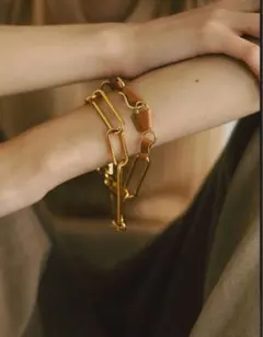 最安値袋未開封新品エトレトウキョウレザーチェーンブレスネックレスゴールドシルバー