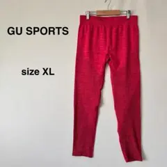 美品 GUスポーツ サイドシームレスレギンス レッド XL ヨガ・トレーニングのサムネイル