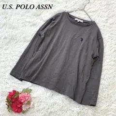 ユーエスポロアッスン 長袖Tシャツ F 刺繍ロゴ ワンポイント シンプル