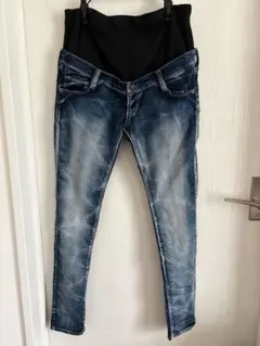ウエスト調節可能 マタニティスキニージーンズ M
