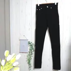 スキニーパンツ〚L〛黒/ブラック　レディース　ストレッチ有り　ポケット付き