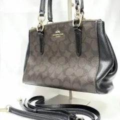 【美品】​ コーチ ショルダーバッグ 2way シグネチャー PVC×レザー