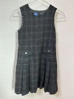 familiar グレー チェック ノースリーブワンピース　130
