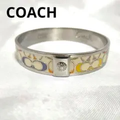 COACH　コーチ　バングル　ブレスレット　ロゴバングル　シルバー　マルチカラー