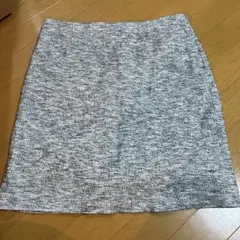 INDIVI 白黒ツイード タイトミニスカート