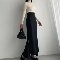 新品✨】Louere ハイウエストヘリンボーンスリットマーメイドスカート