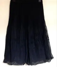 [未使用・美品]黒のシフォンスカート　フレアスカート